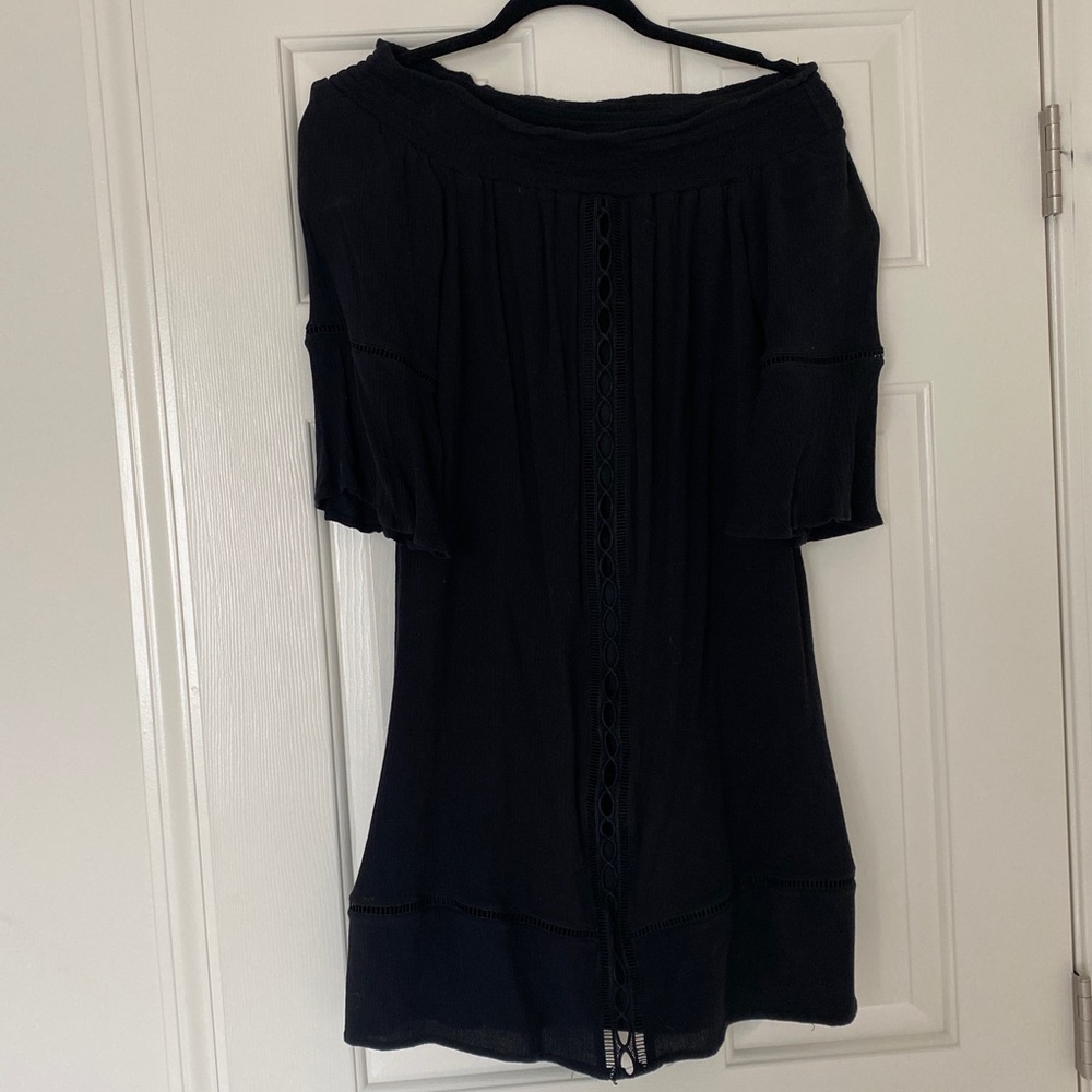 Flowy Off The Shoulder Black Dress